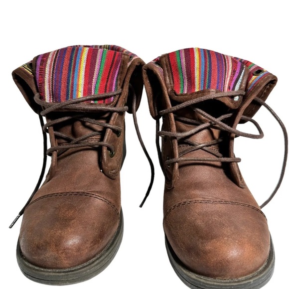 American Eagle AE Brown Lace Up Boots Multicolor Sz 7.5 - Picture 5 of 8